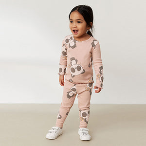 Cream Panda Top and Legging Set (3mths-6yrs)