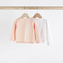 Load image into Gallery viewer, White/Pink Baby Cardigans 2 Pack (0mths-12-18mt)
