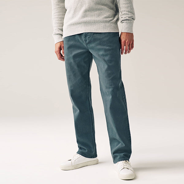 Blue Straight Fit Coloured Stretch Jeans