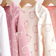 Load image into Gallery viewer, Pink/White Bear Baby Long Sleeve Bodysuits 4 Pack (0mth-18mths)
