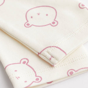 Pink/White Bear Baby Long Sleeve Bodysuits 4 Pack (0mth-18mths)