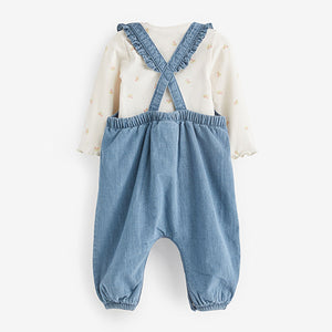 Baby 2pc Baby Dungaree & Bodysuit Set (0mths-18mths)