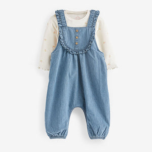 Baby 2pc Baby Dungaree & Bodysuit Set (0mths-18mths)