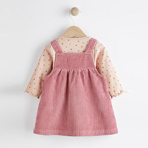 Pink Baby Corduroy Pinafore and Bodysuit Set (0mths-18mths)