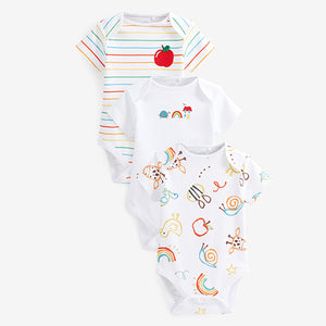 Bright Baby Short Sleeve Bodysuits 3 Pack (0-18mths)