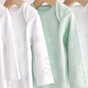 Mint Green Baby Printed Long Sleeve Bodysuits (0mth-2yrs)