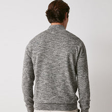 Load image into Gallery viewer, Charcoal Grey Regular Marl Zip Neck Jumper
