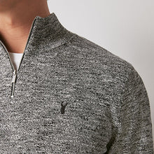 Load image into Gallery viewer, Charcoal Grey Regular Marl Zip Neck Jumper
