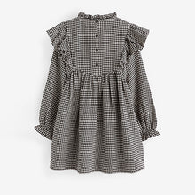 Load image into Gallery viewer, Black/White Ruffle Check Dress (3-12yrs)
