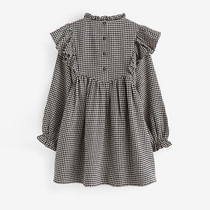 Black/White Ruffle Check Dress (3-12yrs)