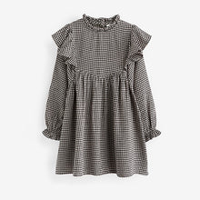 Load image into Gallery viewer, Black/White Ruffle Check Dress (3-12yrs)
