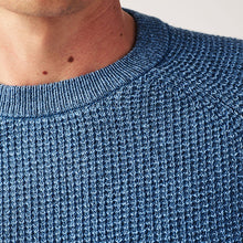 Load image into Gallery viewer, Blue Regular Knitted Textured Jumper
