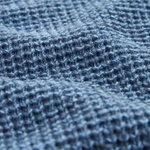 Load image into Gallery viewer, Blue Regular Knitted Textured Jumper
