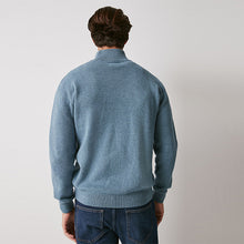 Load image into Gallery viewer, Light Blue Neck Knitted Premium Regular Fit Jumper
