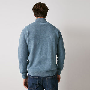 Light Blue Neck Knitted Premium Regular Fit Jumper