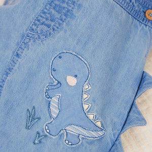 Blue Baby Appliqué Denim Dungarees And Jersey Bodysuit Set (0mths-18mths)