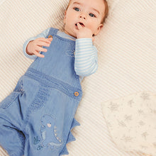 Load image into Gallery viewer, Blue Baby Appliqué Denim Dungarees And Jersey Bodysuit Set (0mths-18mths)
