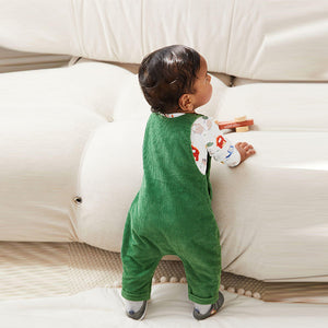 Green Baby Appliqué Corduroy Dungarees And Jersey Bodysuit Set (0mths-18mths)