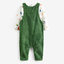 Load image into Gallery viewer, Green Baby Appliqué Corduroy Dungarees And Jersey Bodysuit Set (0mths-18mths)
