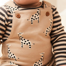 Load image into Gallery viewer, Neutral Baby Printed Dungarees And Jersey Bodysuit Set (0mths-18mths)
