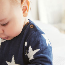 Load image into Gallery viewer, Navy Blue Star Knitted Baby 2 Piece Set (0mths-18mths)
