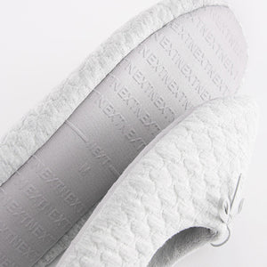 Grey Quilted Ballet Slippers