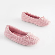 Load image into Gallery viewer, Pink Quilted Ballet Slippers
