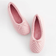 Load image into Gallery viewer, Pink Quilted Ballet Slippers
