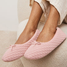 Load image into Gallery viewer, Pink Quilted Ballet Slippers
