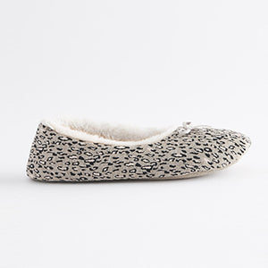 Grey Leopard Ballet Slippers