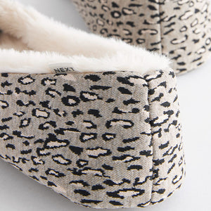 Grey Leopard Ballet Slippers