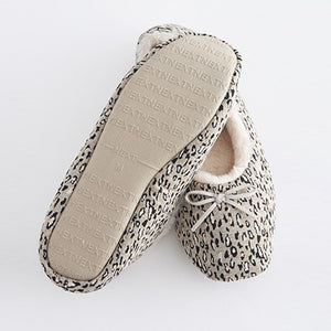 Grey Leopard Ballet Slippers