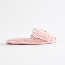 Load image into Gallery viewer, Pink Leopard Corduroy Slider Slippers
