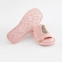 Load image into Gallery viewer, Pink Leopard Corduroy Slider Slippers
