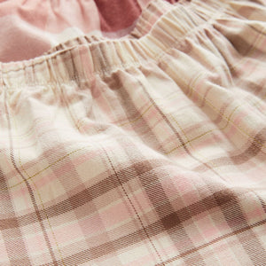 Pink/Cream Woven Check Pyjamas 2 Packs (3-12yrs)