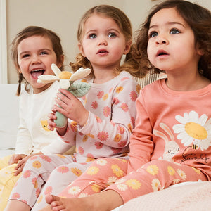 Pink/Yellow Bunny Floral Pyjamas 3 Pack (1.5-8yrs)