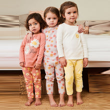 Load image into Gallery viewer, Pink/Yellow Bunny Floral Pyjamas 3 Pack (1.5-8yrs)
