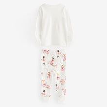 Load image into Gallery viewer, Pink/Ecru White Fairy 3 Pack Long Sleeve Printed Pyjamas (12mths-8yrs)
