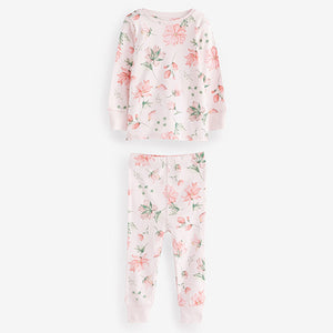 Pink/Ecru White Fairy 3 Pack Long Sleeve Printed Pyjamas (12mths-8yrs)