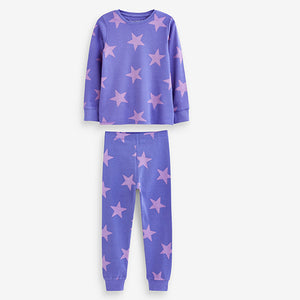 Pink/Purple Heart, Spot And Star Pyjamas 3 Pack (12mths-8yrs)