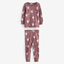 Load image into Gallery viewer, Purple/White Bunny 3 Pack Long Sleeve Printed Pyjamas (12mths-7yrs)
