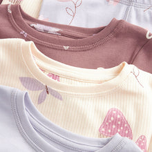 Load image into Gallery viewer, Purple/White Bunny 3 Pack Long Sleeve Printed Pyjamas (12mths-7yrs)
