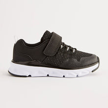 Load image into Gallery viewer, Black Elastic Lace-Up Sports Trainers
