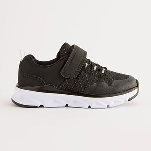 Black Elastic Lace-Up Sports Trainers