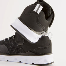 Load image into Gallery viewer, Black Elastic Lace-Up Sports Trainers
