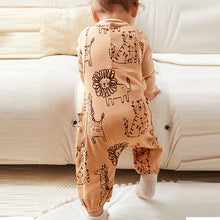 Load image into Gallery viewer, Rust Brown Safari Print Baby Dungarees And Bodysuit Set (0mths-9-12mt)
