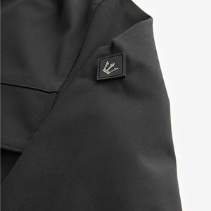 Black Hooded Shower Resistant Jacket