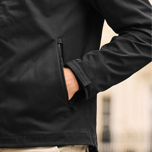 Black Hooded Shower Resistant Jacket