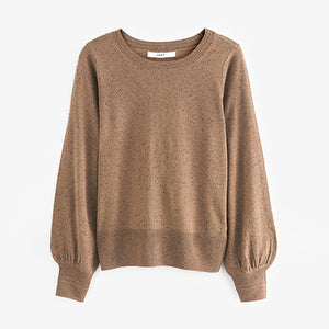 Camel Brown Crew Neck Jumper