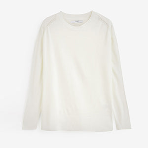 Ecru White Cosy Crew Neck Long Sleeve Jumper